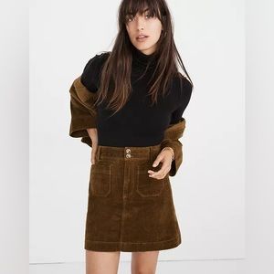 Corduroy Pencil Mini Skirt
